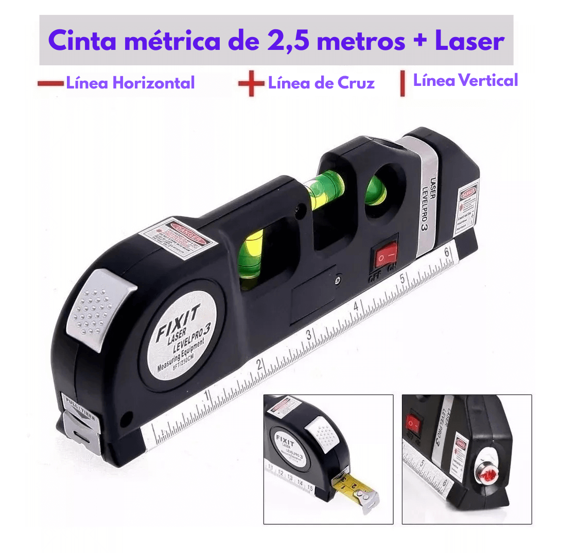 Cinta Métrica 3 en 1