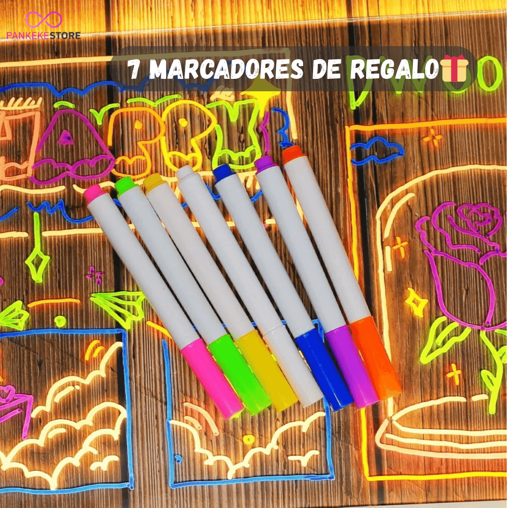 🎄Pizarra LED Mágica + 7 Marcadores de Regalo🎁