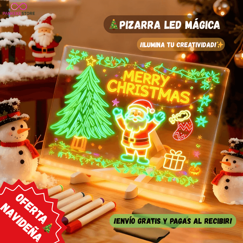 🎄Pizarra LED Mágica + 7 Marcadores de Regalo🎁
